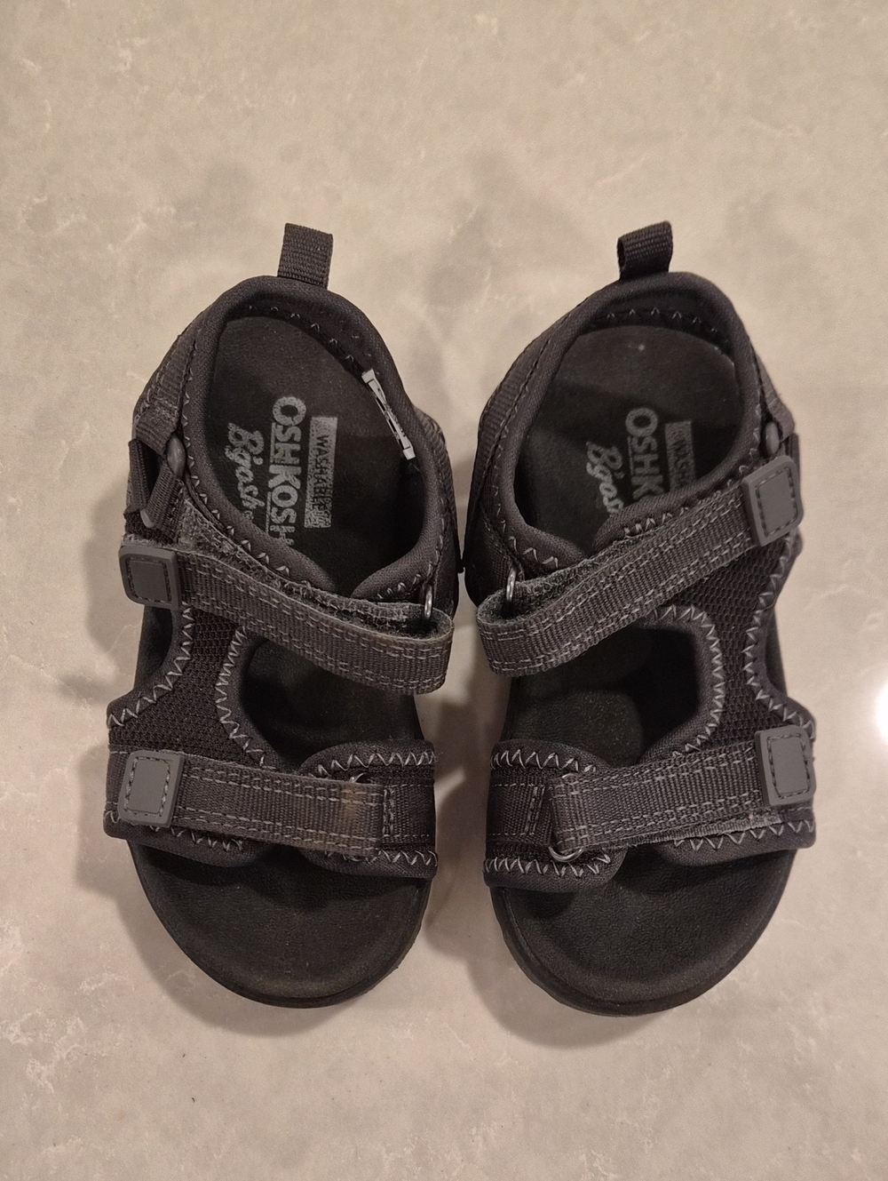 OshKosh B'gosh Black Toddler Velcro Sport Sandals
